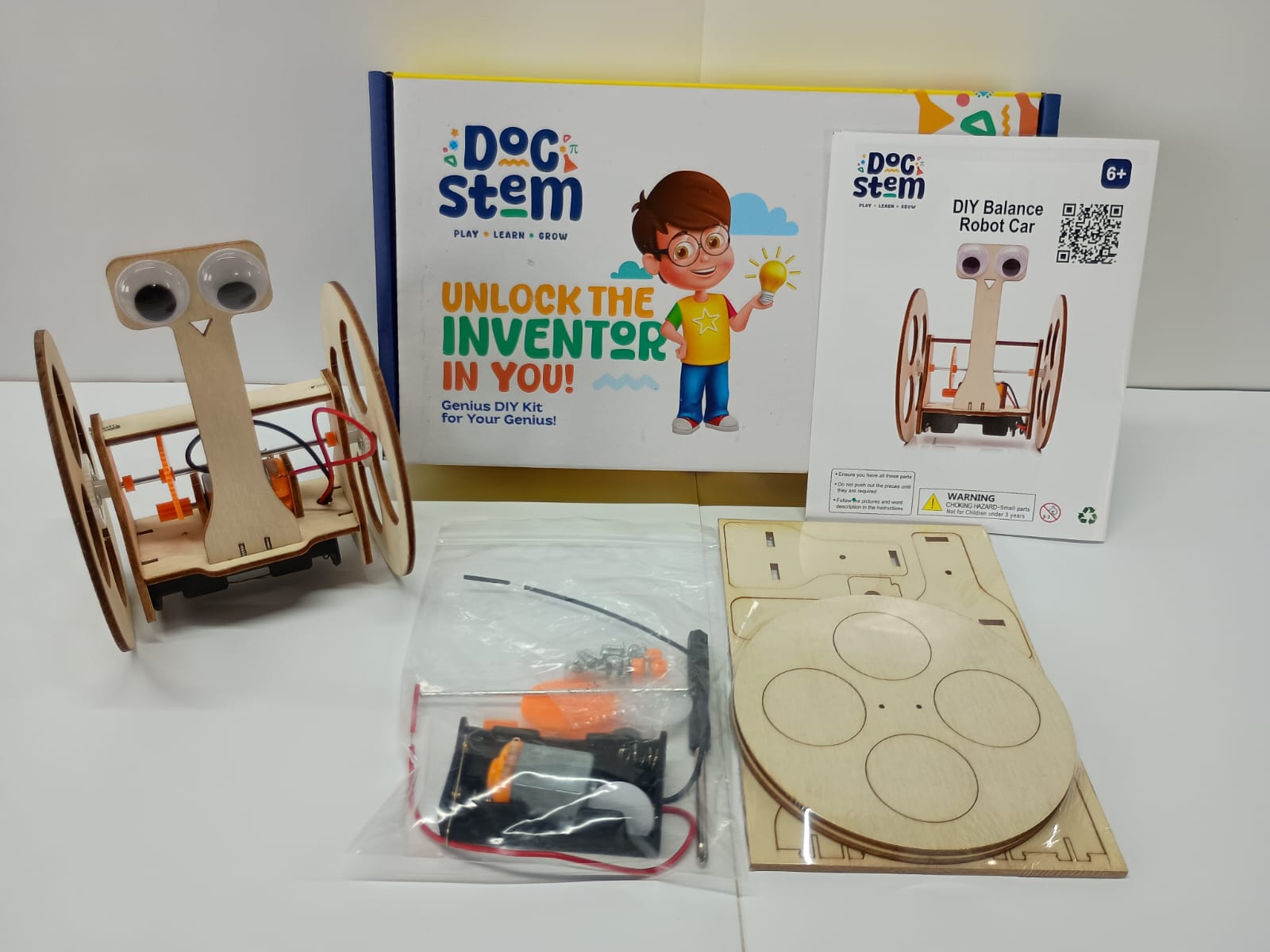 Balance Robot Car - DIY Puzzle | STEM Education Kit | Wooden Puzzle Kit Educational Electronic Hobby Kit