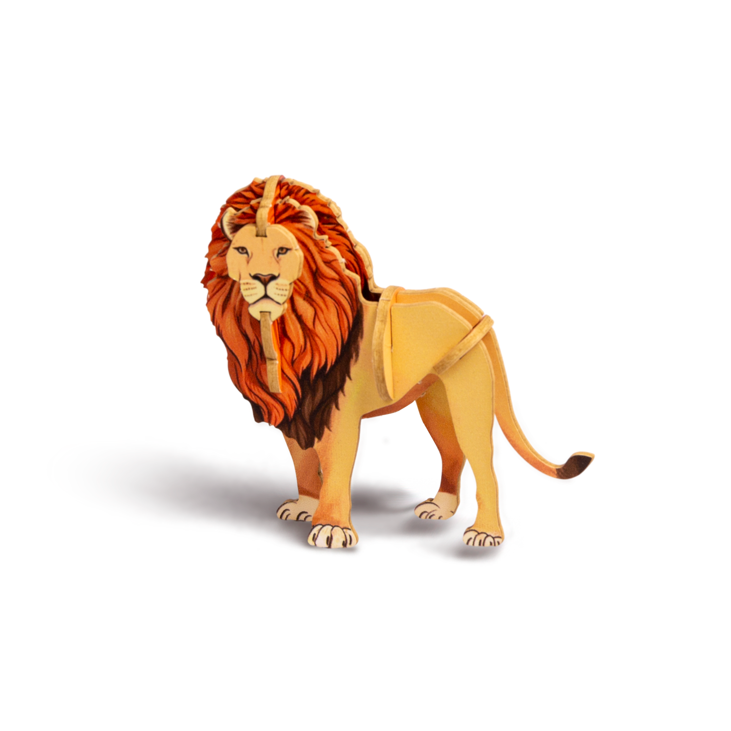 Lion - 3D Postcard Puzzle | STEM Education Kit | Wooden Puzzle Kit