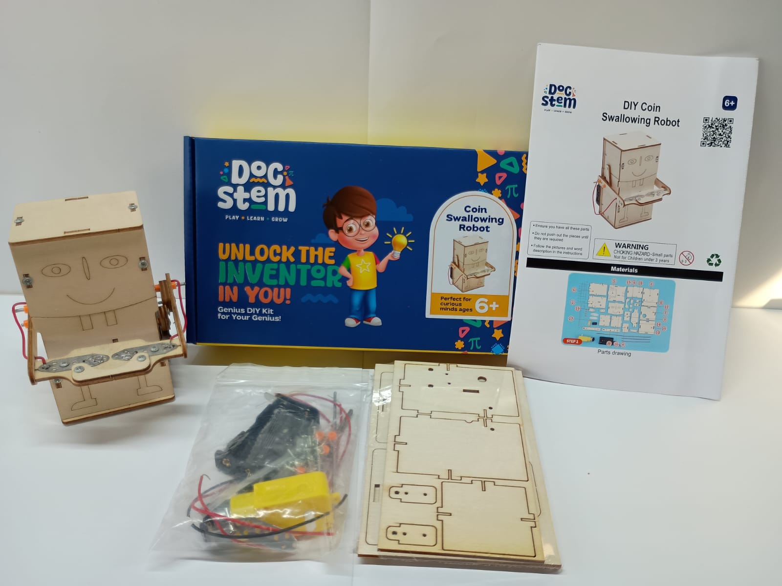 Coin Swallowing Robot - 3D DIY Puzzle | STEM Education Kit | Wooden Puzzle Kit