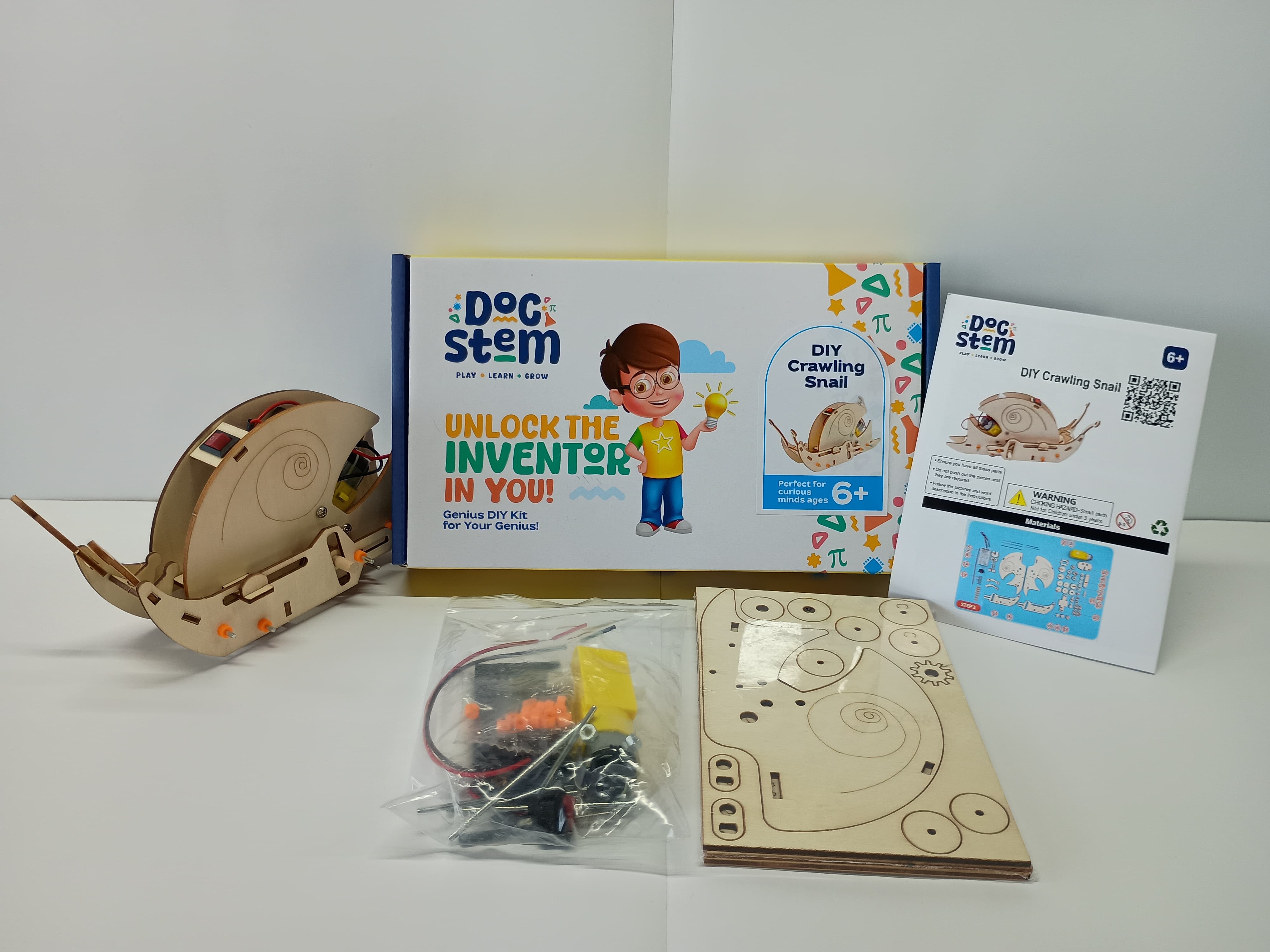 Crawling Snail - DIY Puzzle | STEM Education Kit | Wooden Puzzle Kit Educational Electronic Hobby Kit