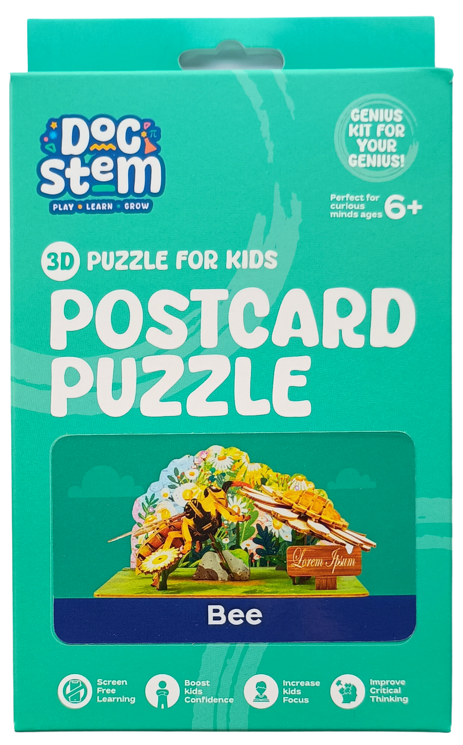 Honey Bee – 3D Postcard Puzzle | STEM Education Kit | Wooden Puzzle Kit