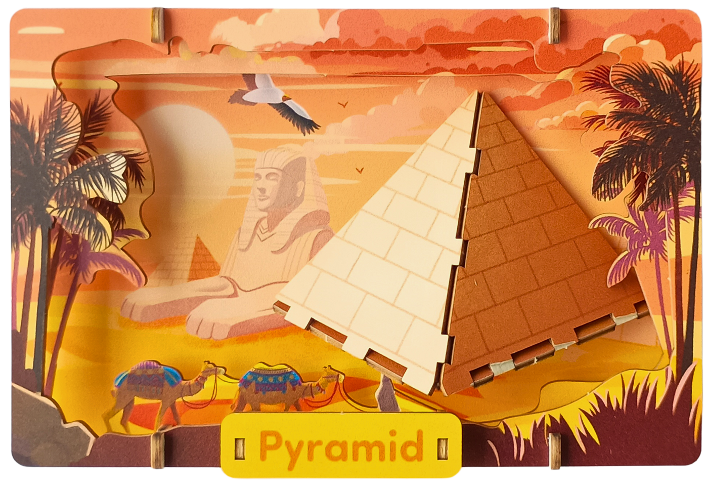 Pyramid - 3D Postcard Puzzle | STEM Education Kit | Wooden Puzzle Kit