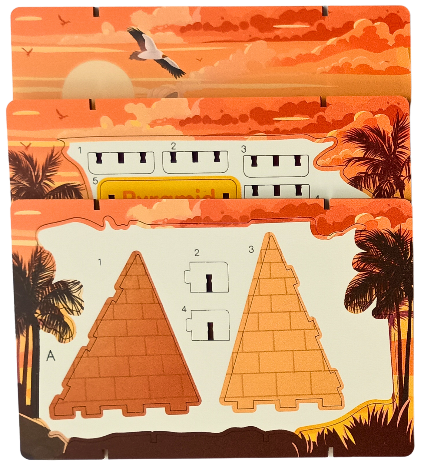 Pyramid - 3D Postcard Puzzle | STEM Education Kit | Wooden Puzzle Kit