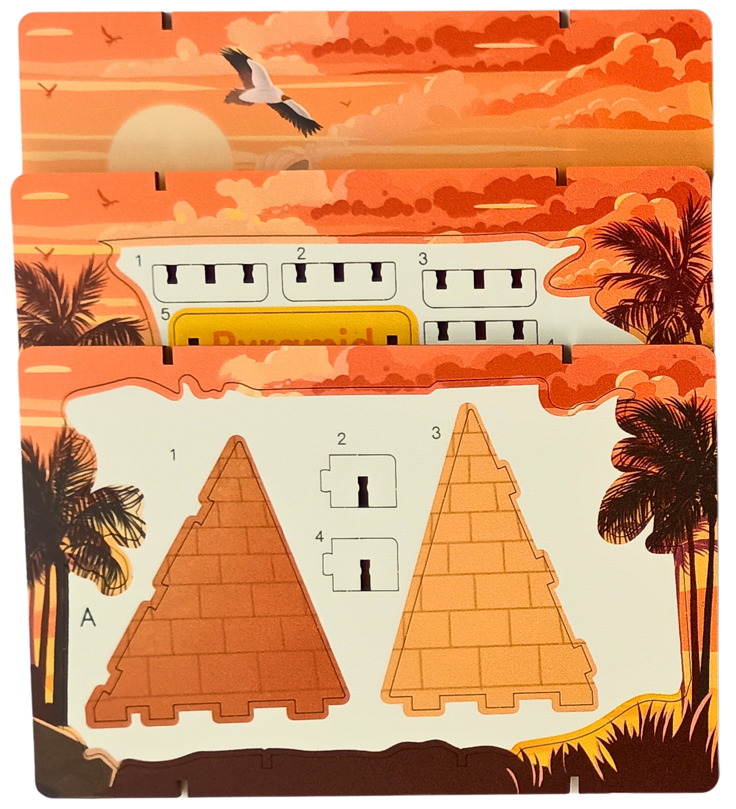 Pyramid - 3D Postcard Puzzle | STEM Education Kit | Wooden Puzzle Kit