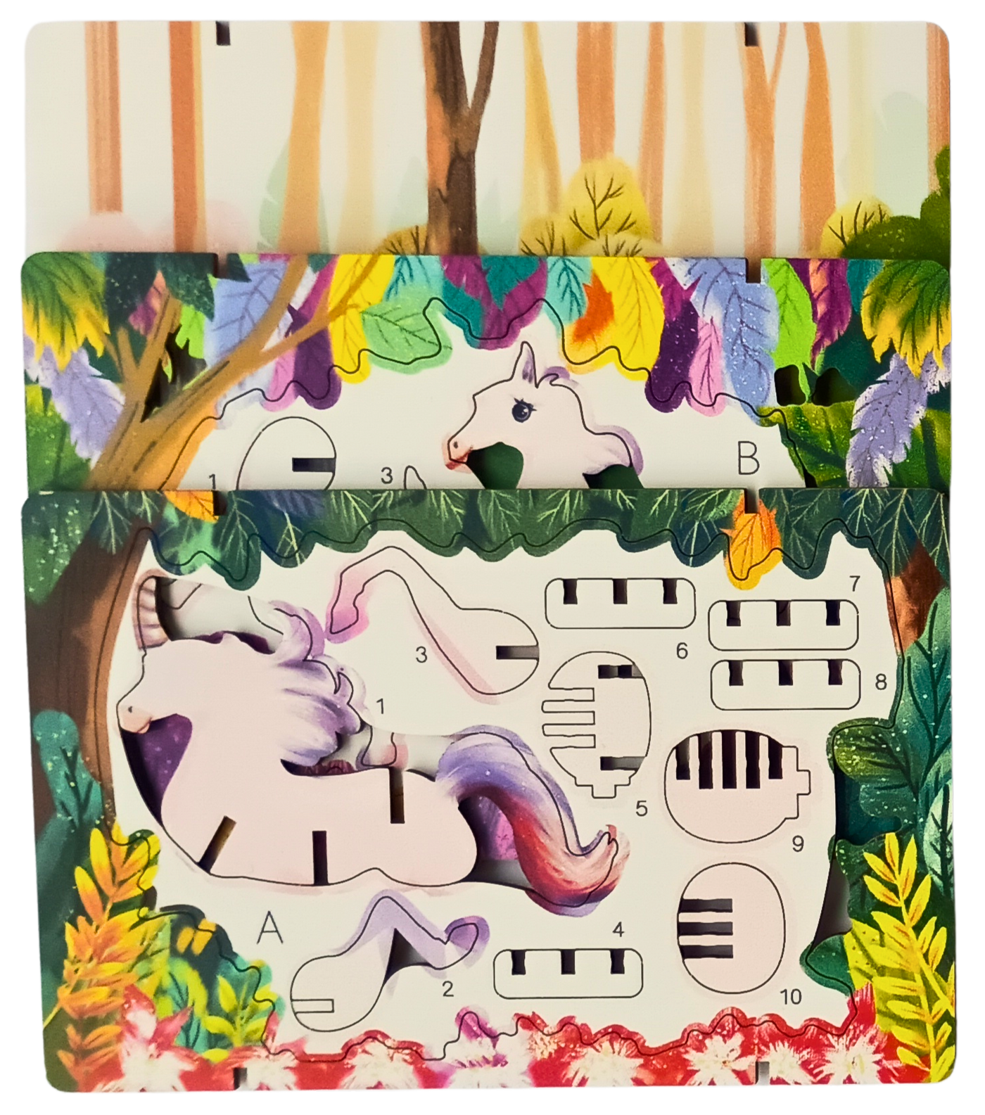 Unicorn – 3D Postcard Puzzle | STEM Education Kit | Wooden Puzzle Kit