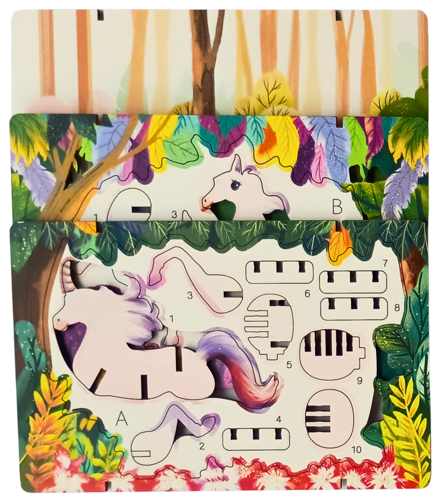 Unicorn – 3D Postcard Puzzle | STEM Education Kit | Wooden Puzzle Kit