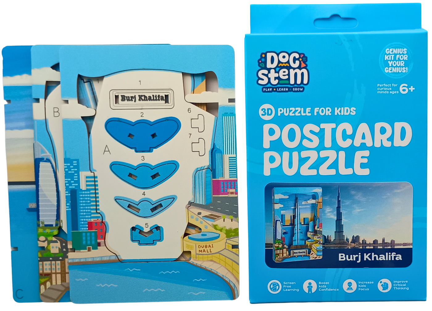 Burj Khalifa – 3D Postcard Puzzle | STEM Education Kit | Wooden Puzzle Kit
