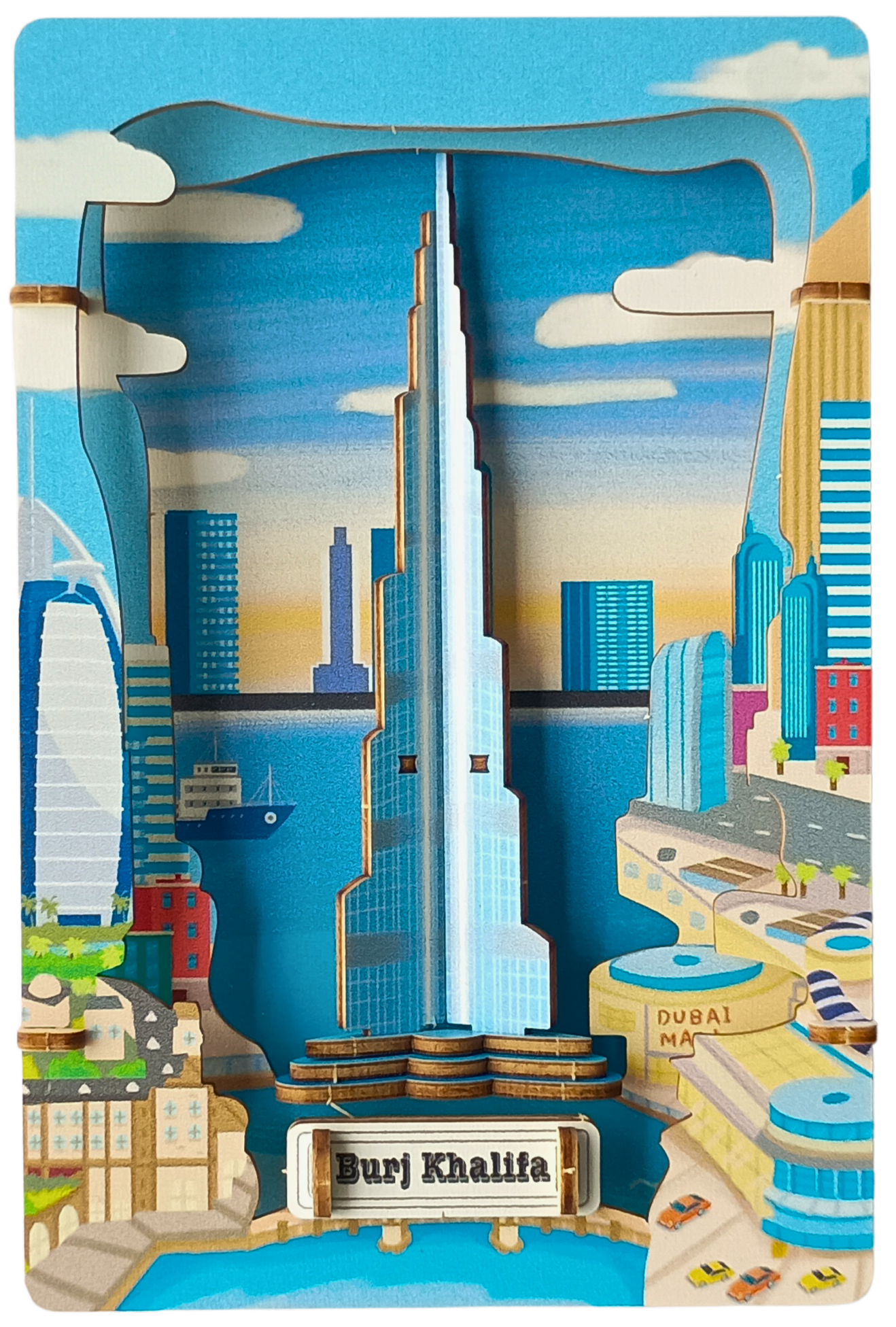 Burj Khalifa – 3D Postcard Puzzle | STEM Education Kit | Wooden Puzzle Kit