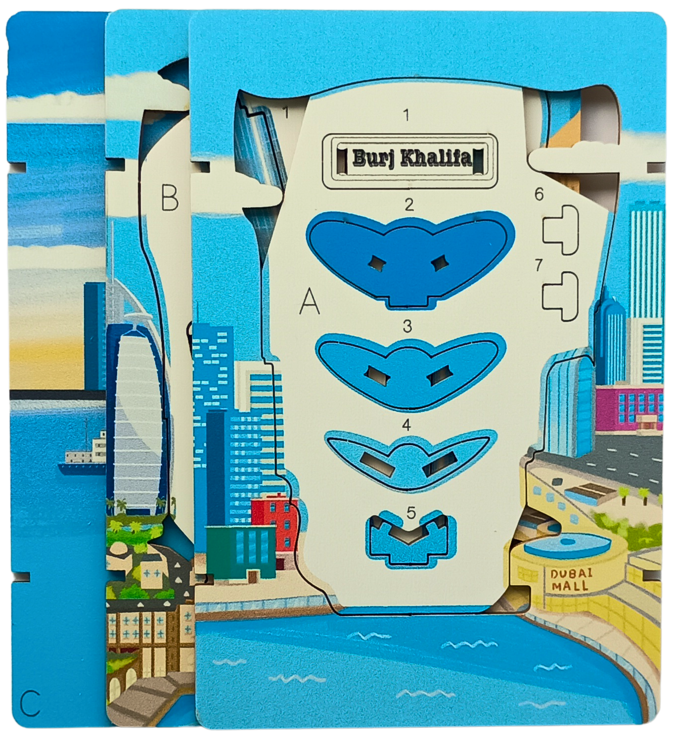 Burj Khalifa – 3D Postcard Puzzle | STEM Education Kit | Wooden Puzzle Kit