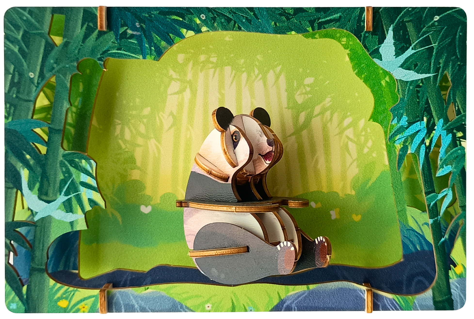 Panda - 3D Postcard Puzzle | STEM Education Kit | Wooden Puzzle Kit