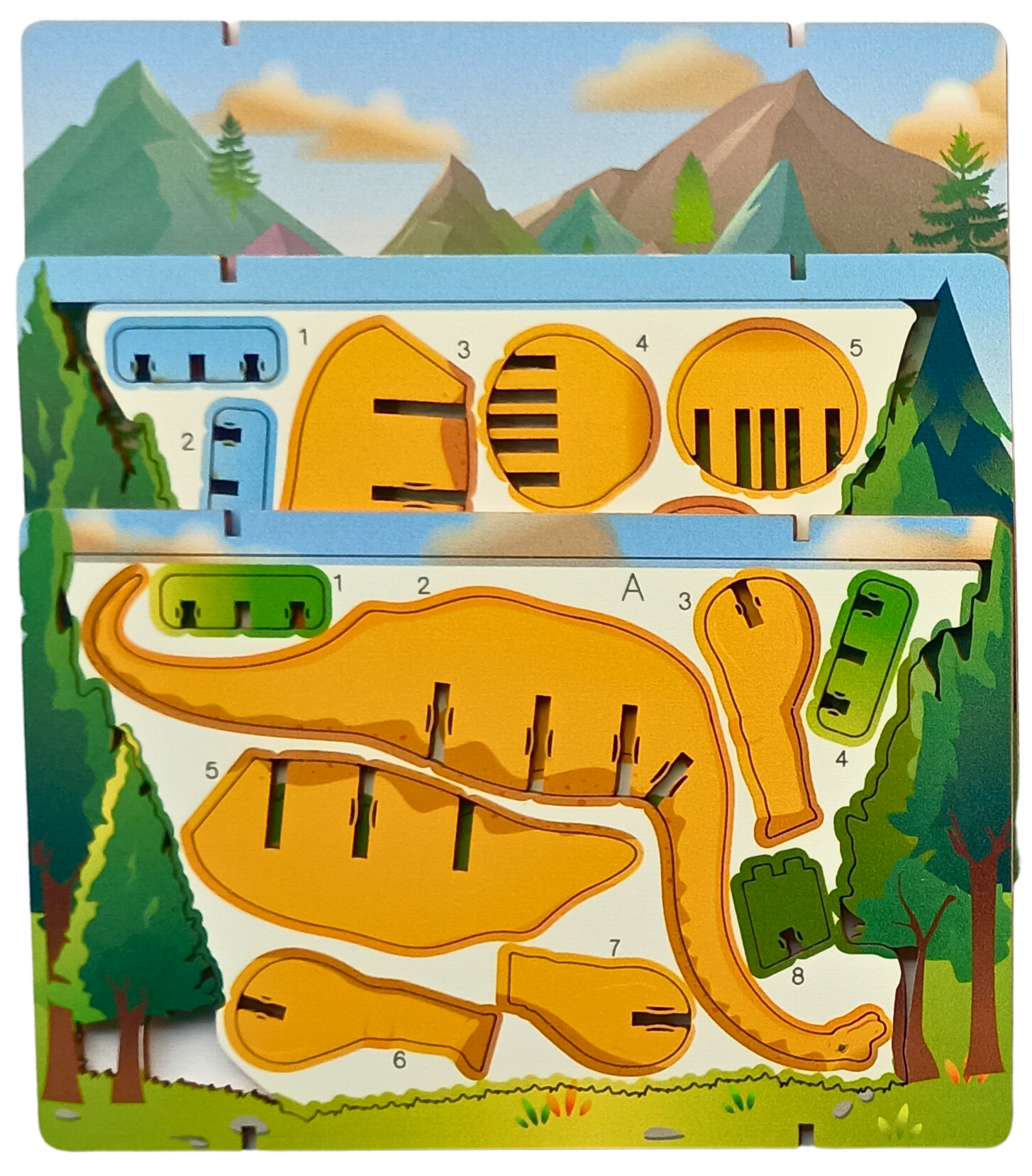 Brontosaurus – 3D Postcard Puzzle | STEM Education Kit | Wooden Puzzle Kit