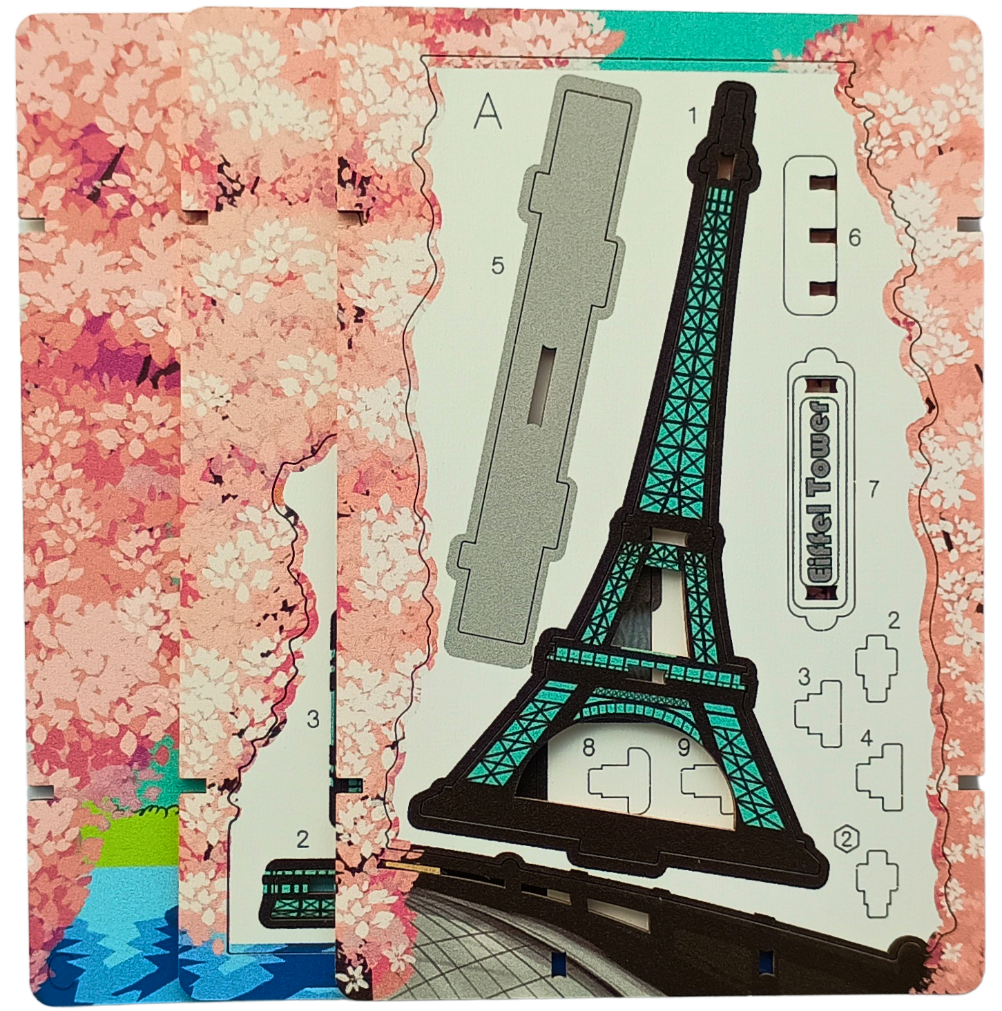 Effiel Tower 3D Postcard Puzzle | STEM Education Kit | Wooden Puzzle Kit