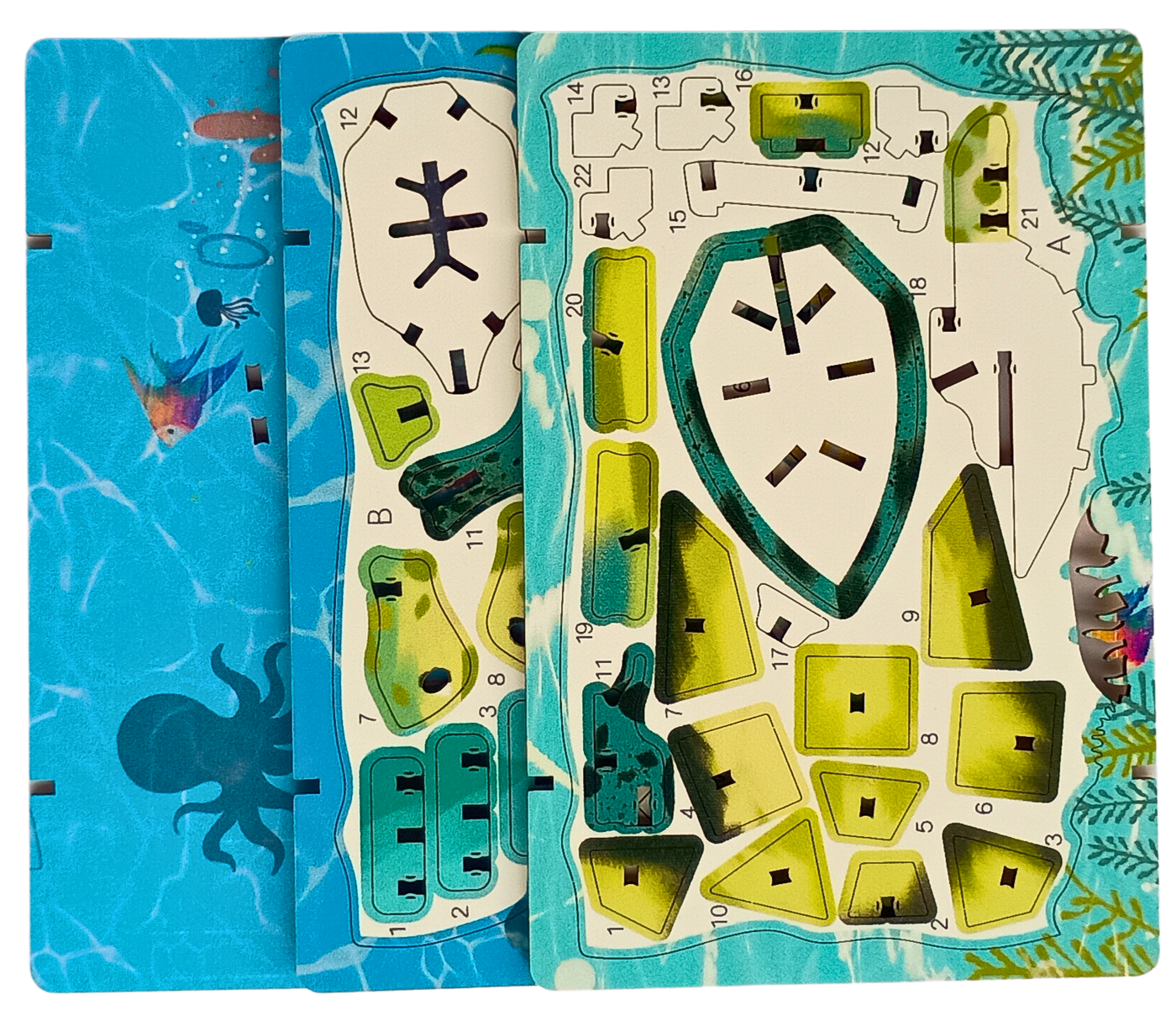 Sea Turtle – 3D Postcard Puzzle | STEM Education Kit | Wooden Puzzle Kit