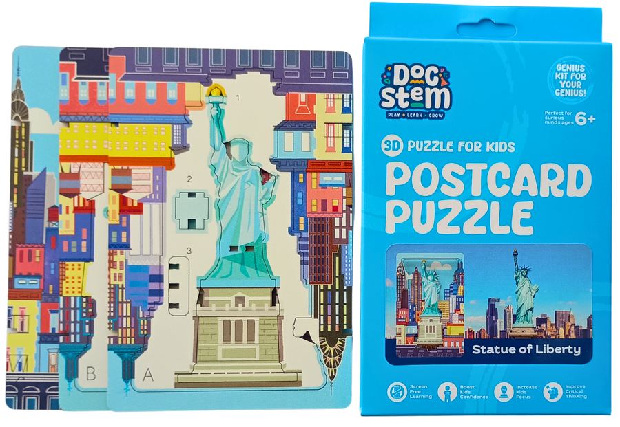 Statue of Liberty – 3D Postcard Puzzle | STEM Education Kit | Wooden Puzzle Kit