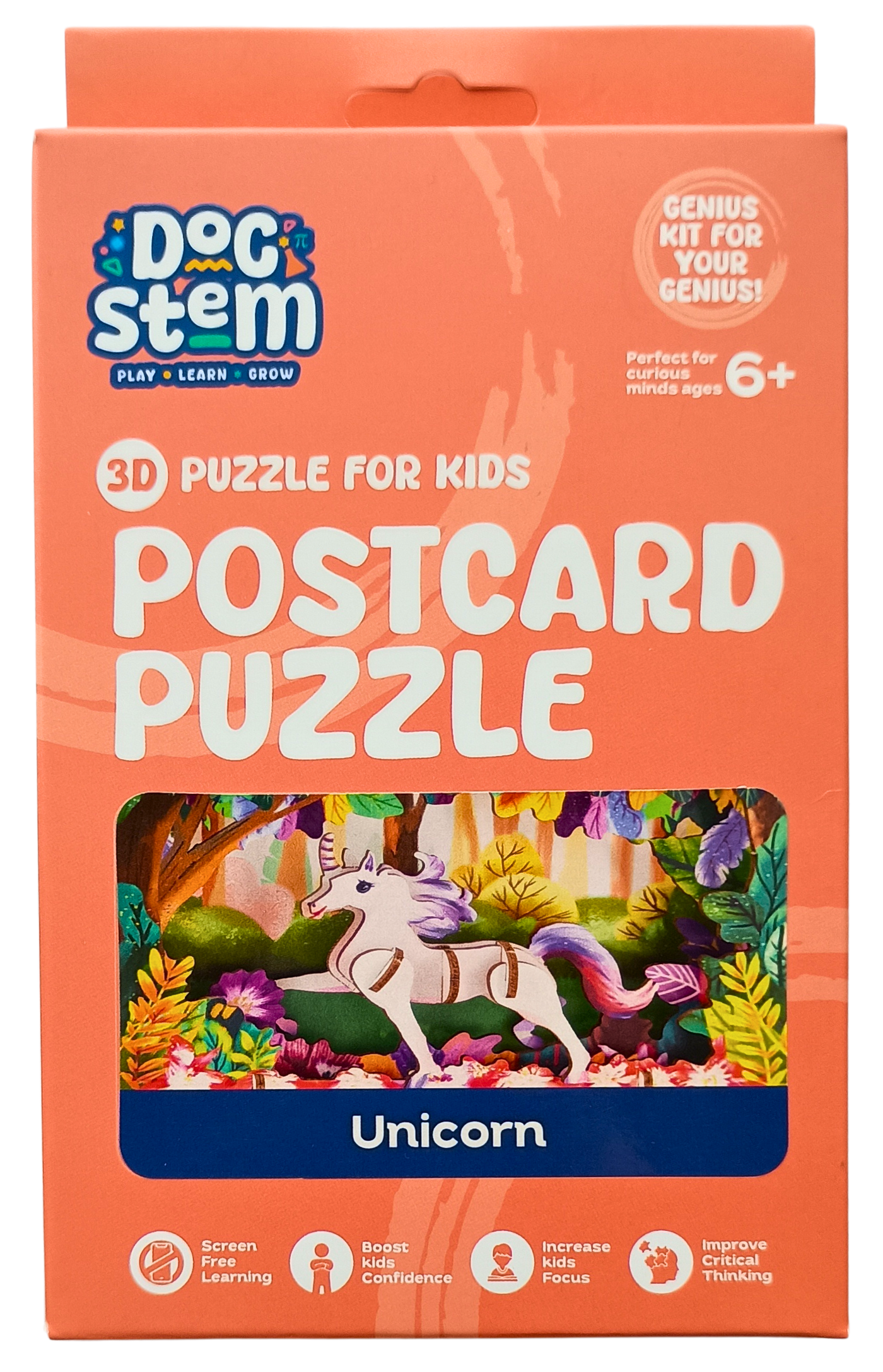Unicorn – 3D Postcard Puzzle | STEM Education Kit | Wooden Puzzle Kit