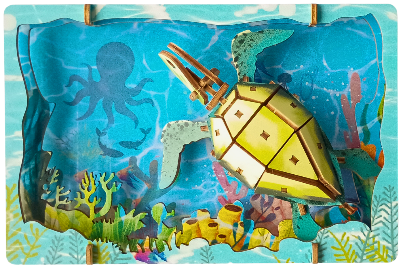 Sea Turtle – 3D Postcard Puzzle | STEM Education Kit | Wooden Puzzle Kit