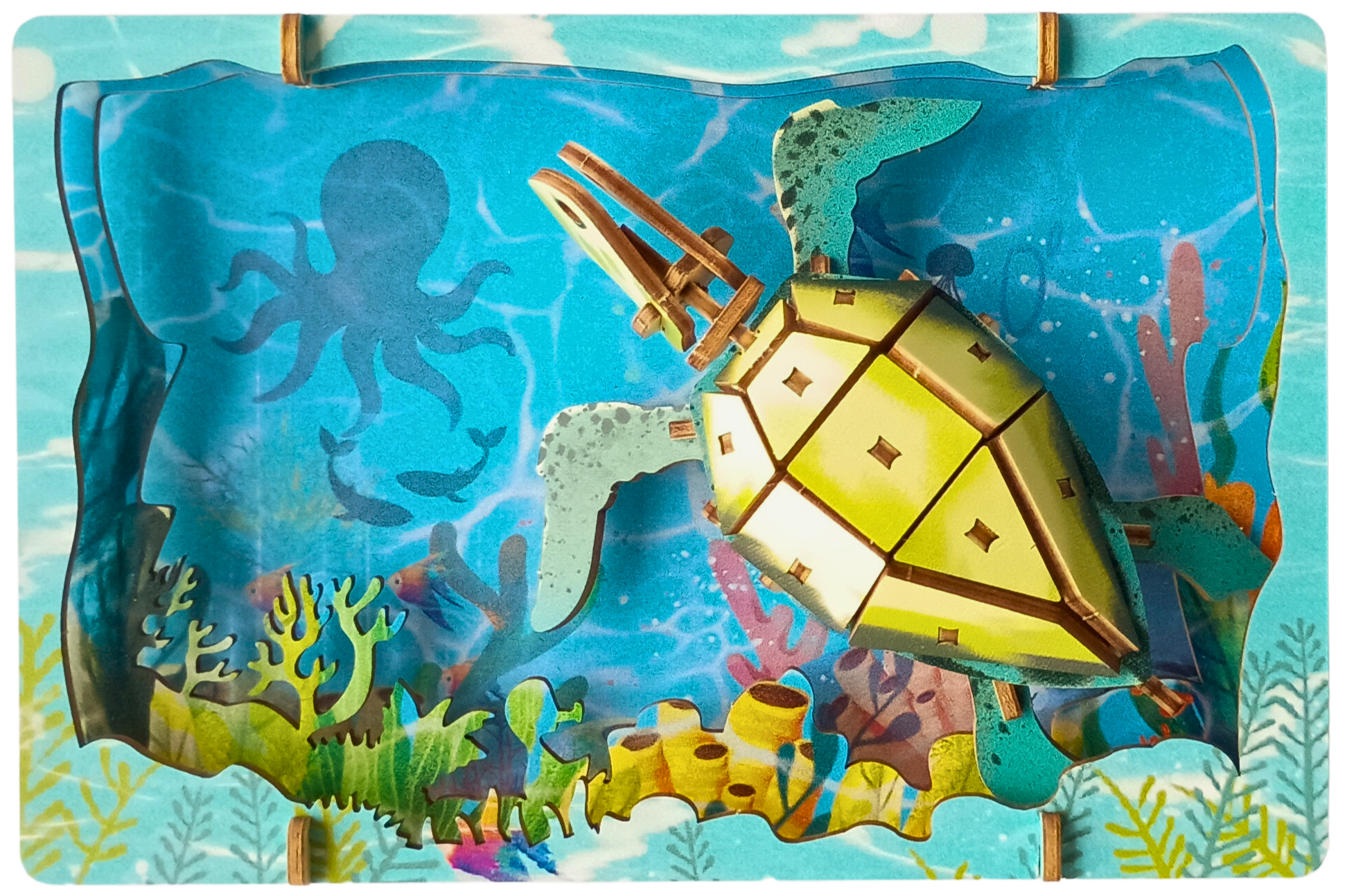 Sea Turtle – 3D Postcard Puzzle | STEM Education Kit | Wooden Puzzle Kit