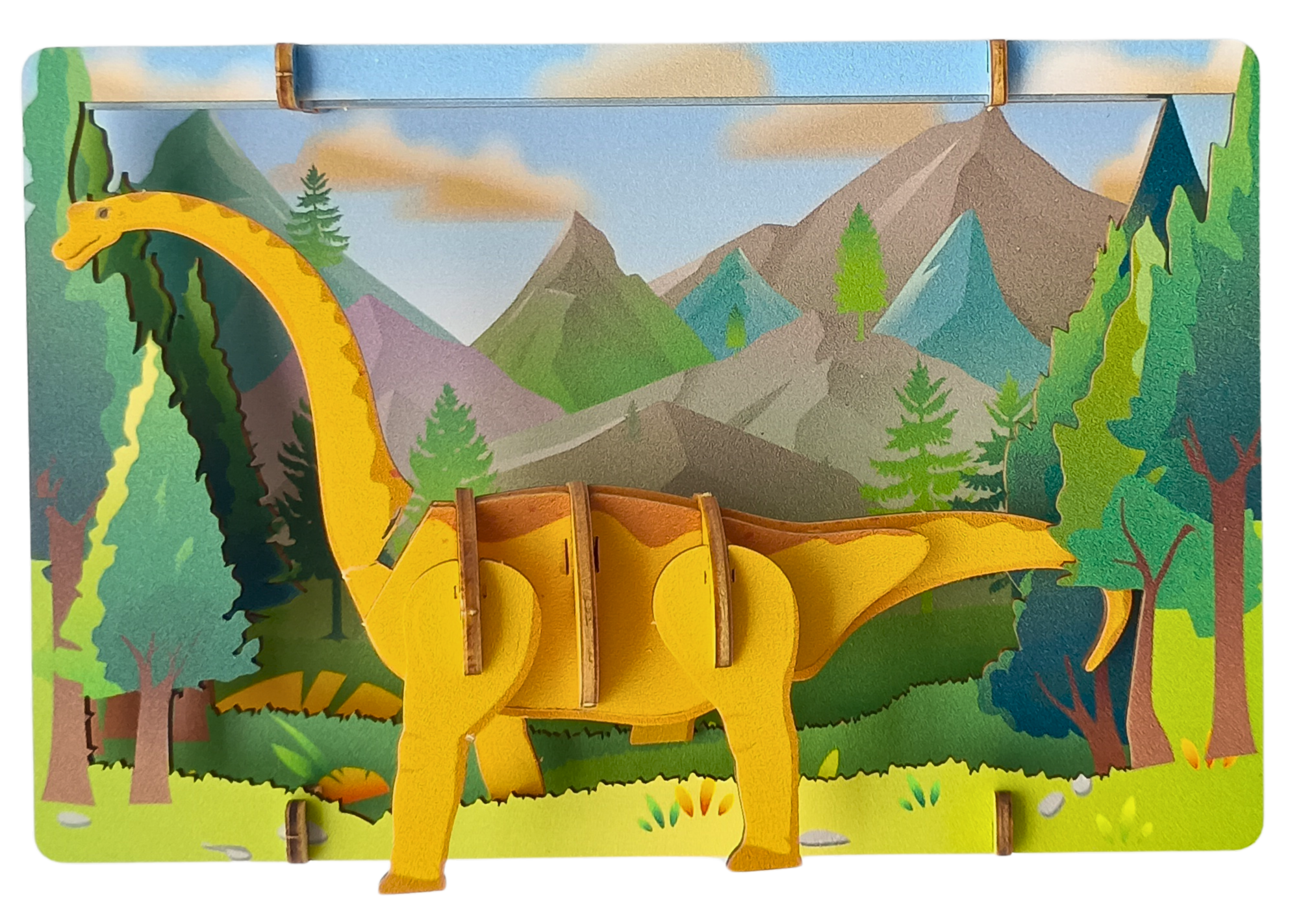 Brontosaurus – 3D Postcard Puzzle | STEM Education Kit | Wooden Puzzle Kit