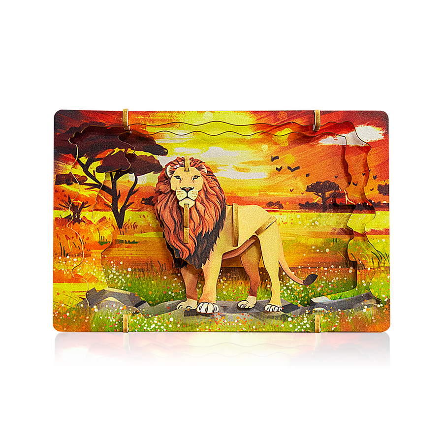 Lion - 3D Postcard Puzzle