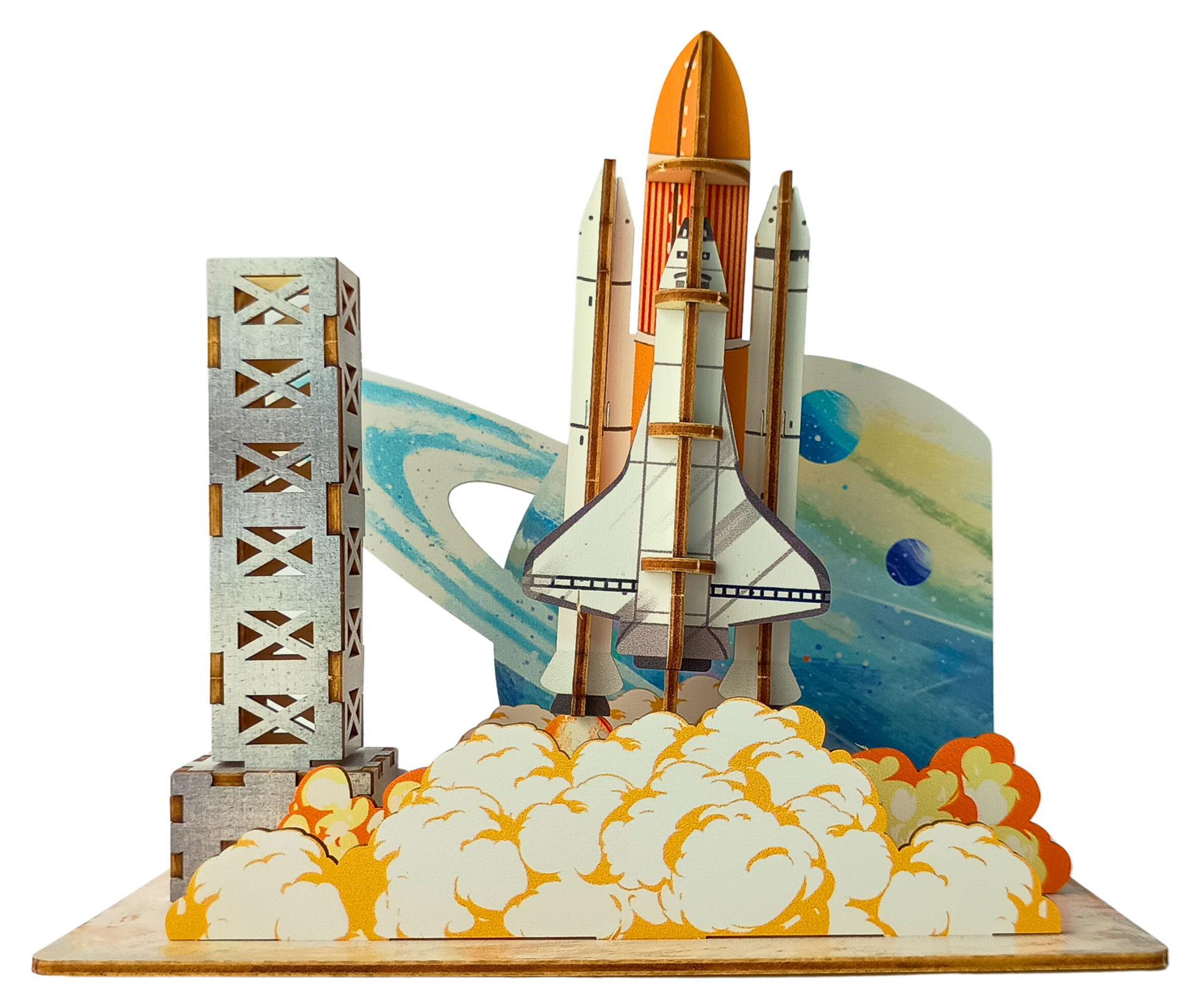 Rocket Launch – 3D Postcard Puzzle | STEM Education Kit | Wooden