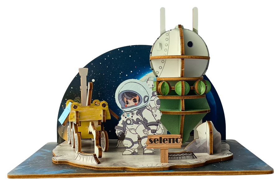Mission to the Moon – 3D Postcard Puzzle | STEM Education Kit | Wooden Puzzle Kit