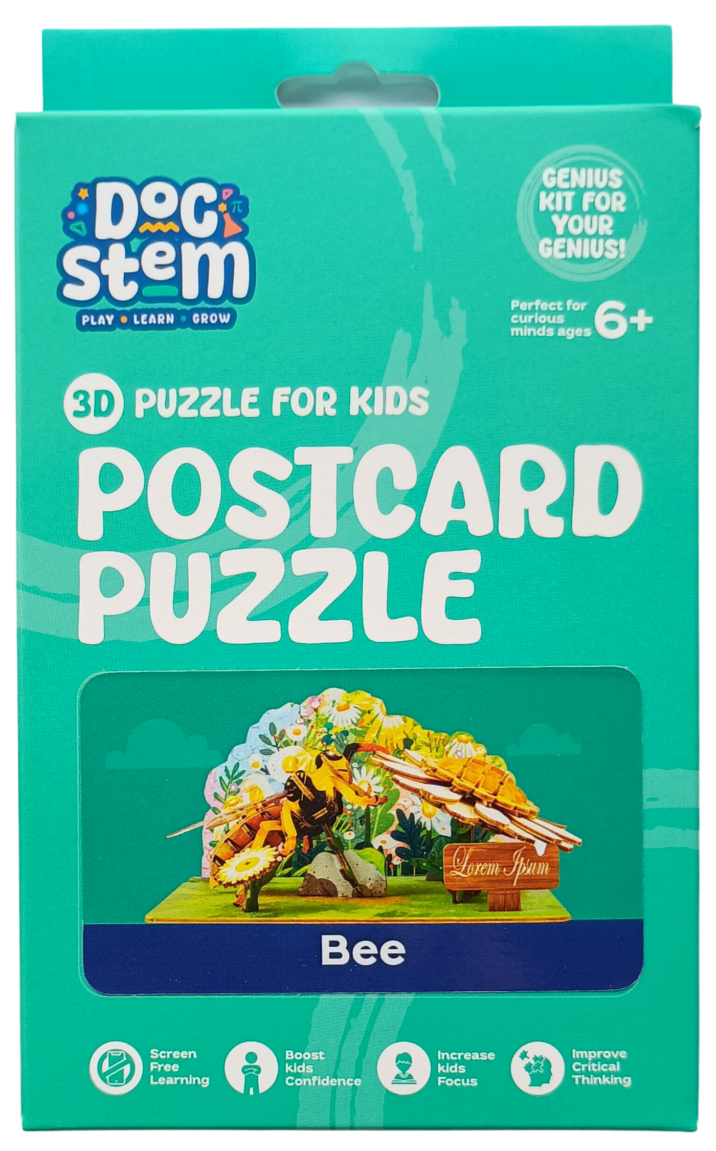 Honey Bee – 3D Postcard Puzzle | STEM Education Kit | Wooden Puzzle Kit