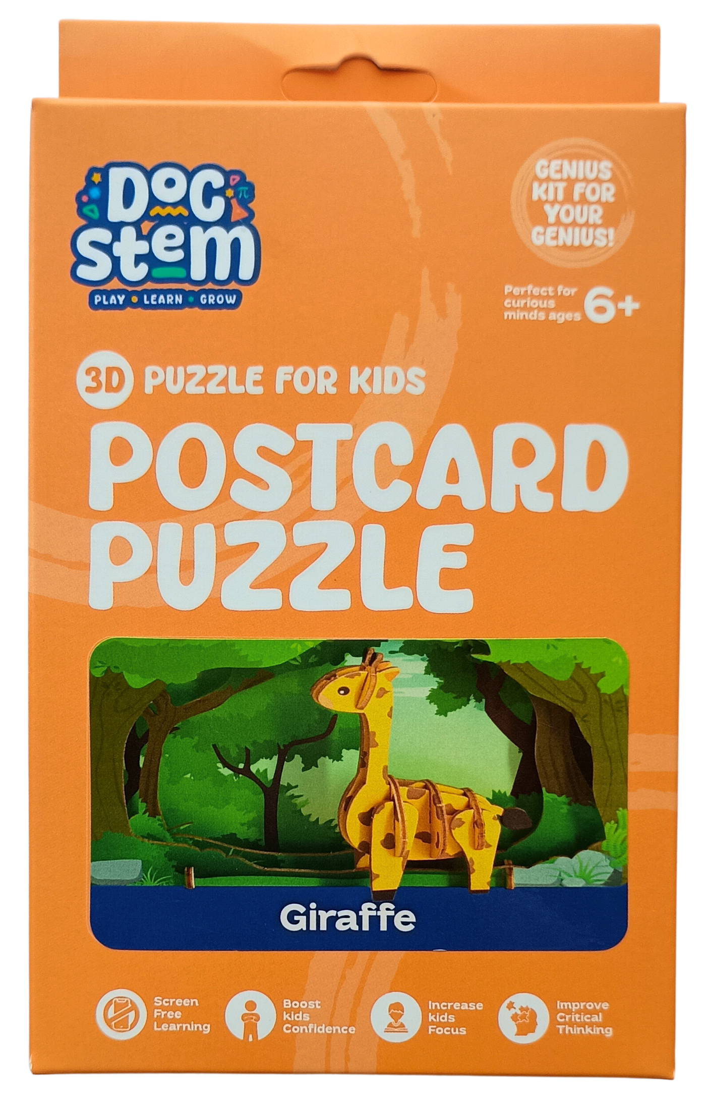 Giraffe – 3D Postcard Puzzle | STEM Education Kit | Wooden Puzzle Kit