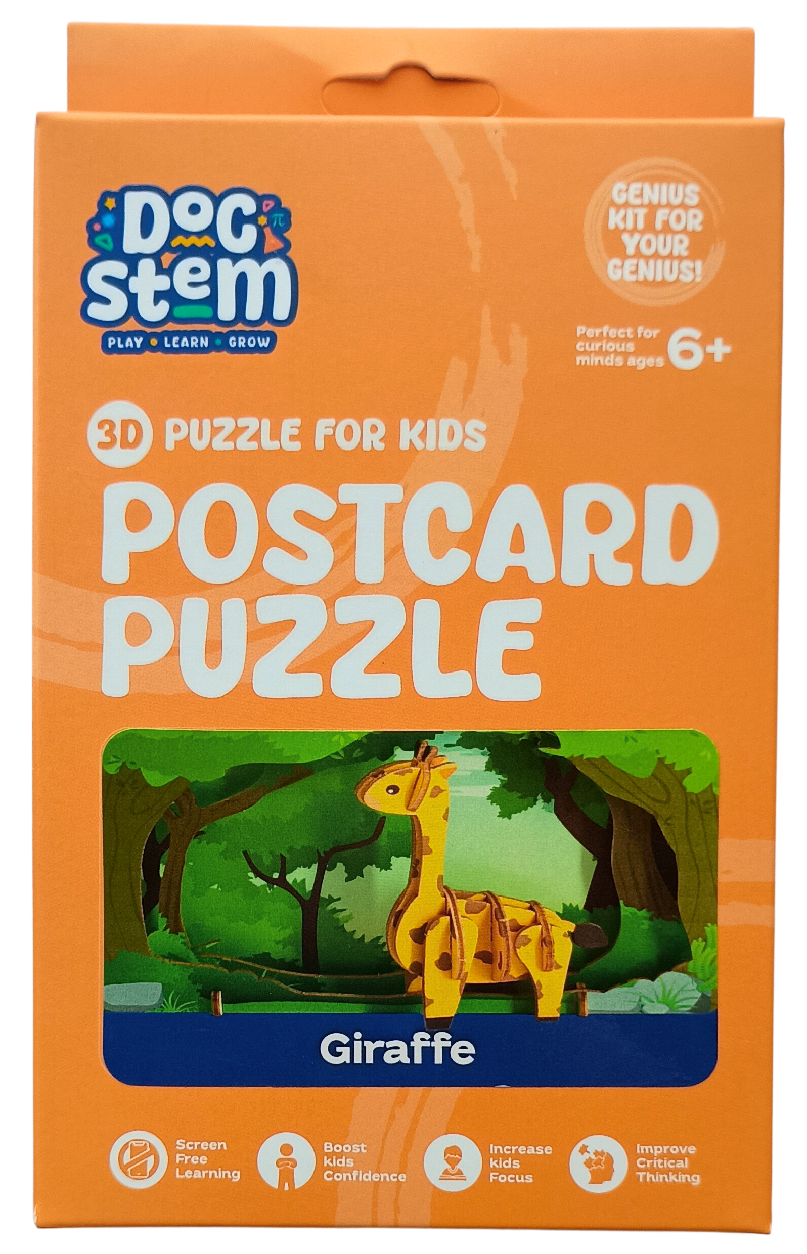 Giraffe – 3D Postcard Puzzle | STEM Education Kit | Wooden Puzzle Kit