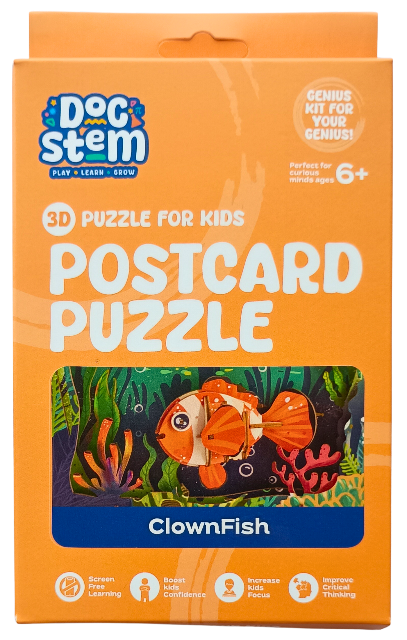 Clownfish – 3D Postcard Puzzle | STEM Education Kit | Wooden Puzzle Kit