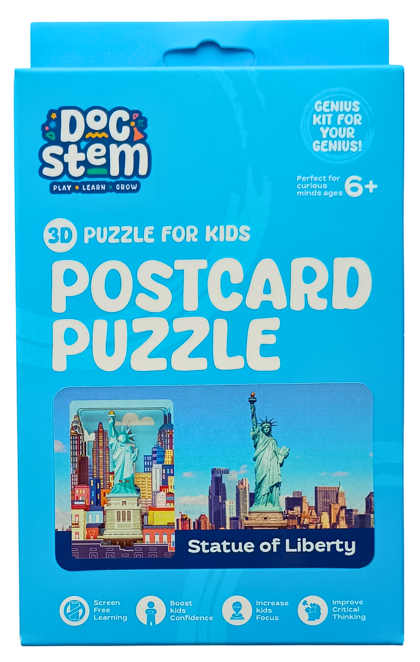 Statue of Liberty – 3D Postcard Puzzle | STEM Education Kit | Wooden Puzzle Kit