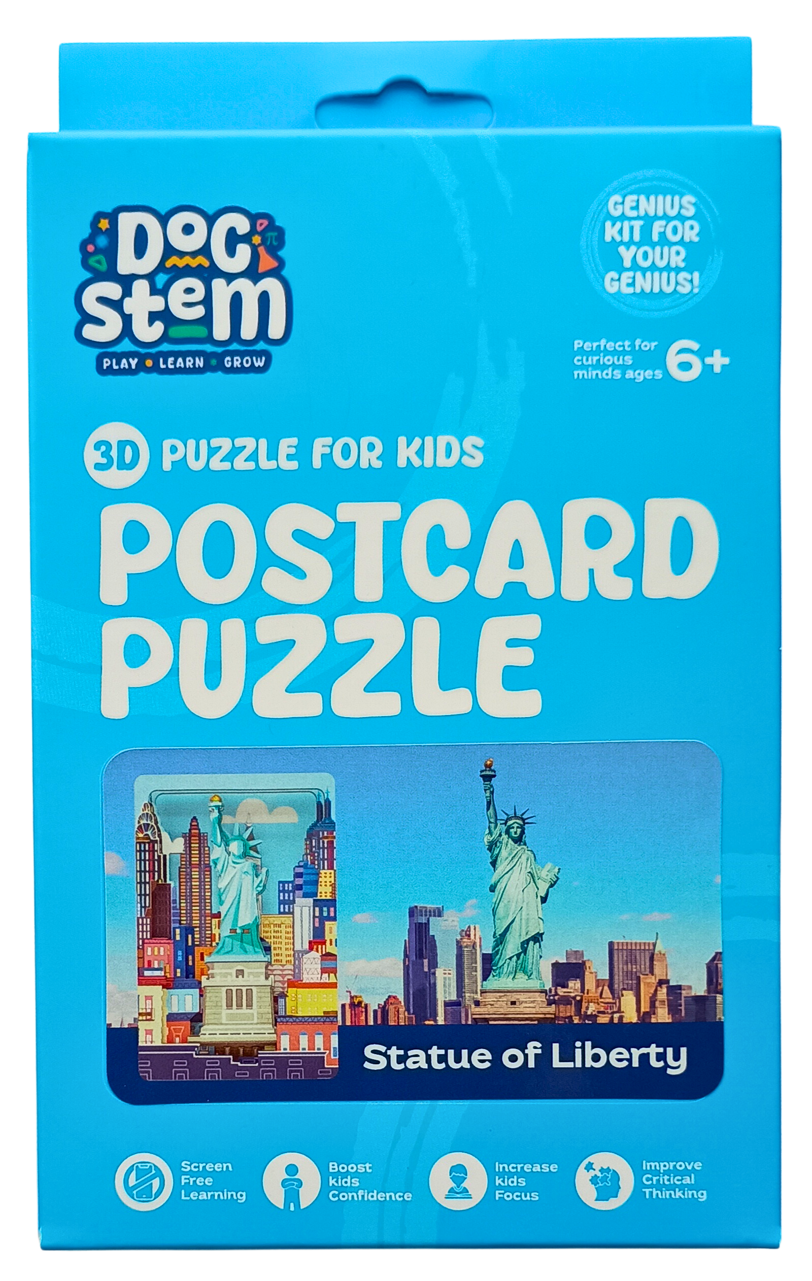 Statue of Liberty – 3D Postcard Puzzle | STEM Education Kit | Wooden Puzzle Kit