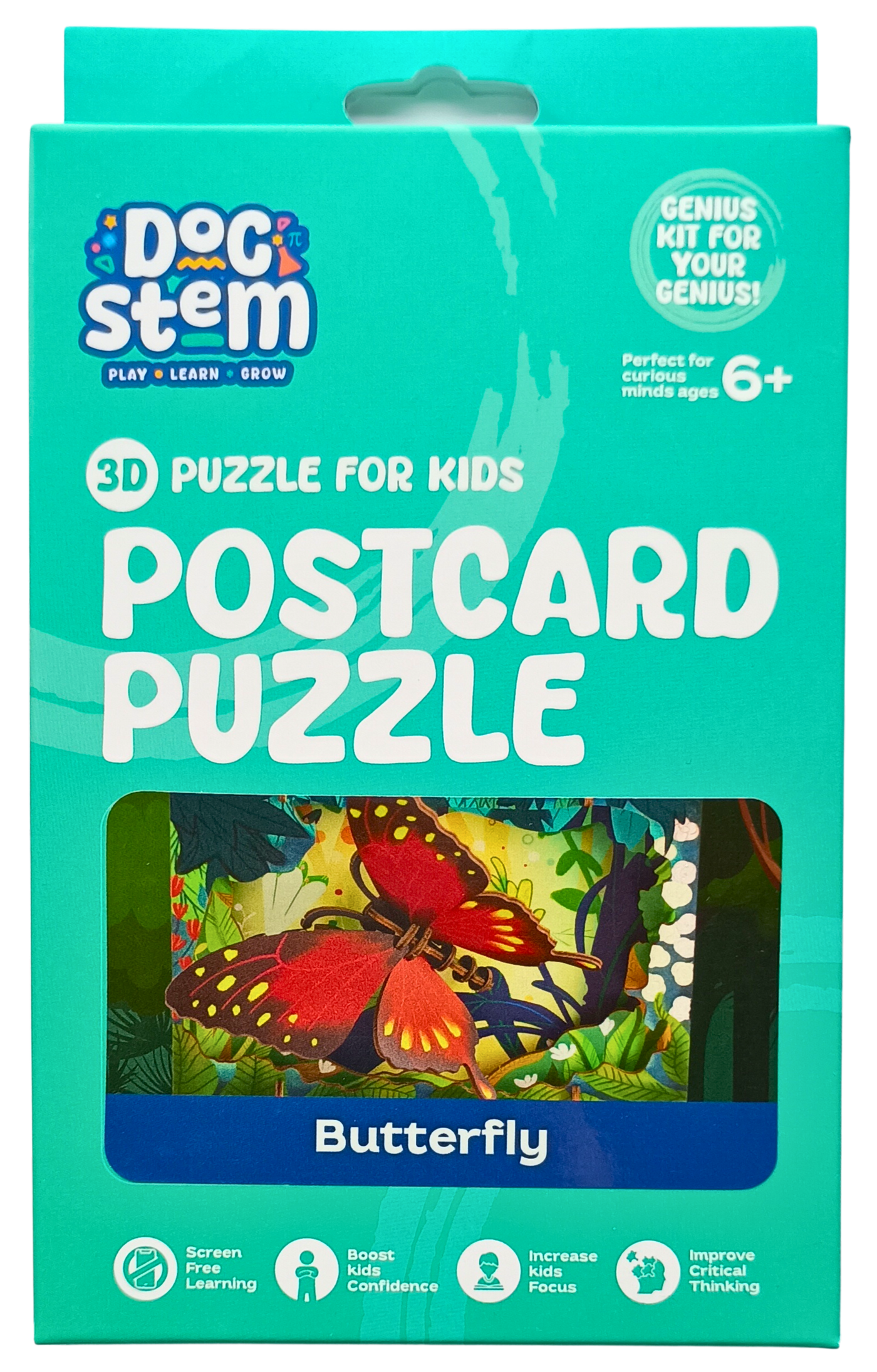Butterfly – 3D Postcard Puzzle | STEM Education Kit | Wooden Puzzle Kit