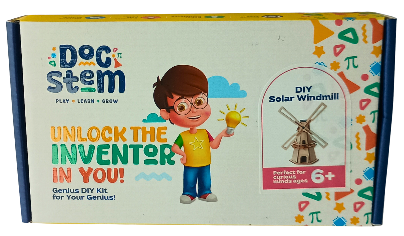 Windmil (Solar) - DIY Puzzle | STEM Education Kit | Wooden Puzzle Kit Educational Electronic Hobby Kit