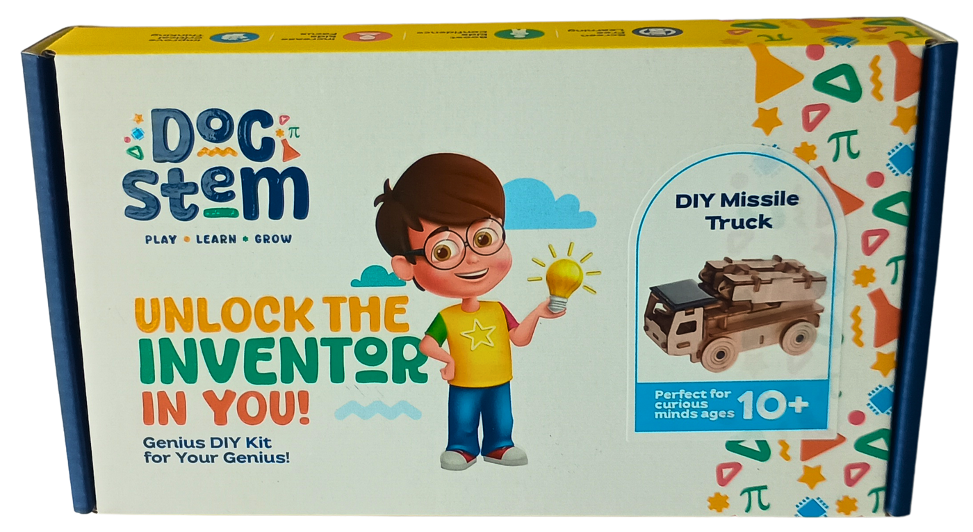 Missile Truck (Solar) - DIY Puzzle | STEM Education Kit | Wooden Puzzle Kit Educational Electronic Hobby Kit