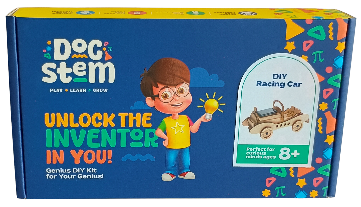 Racing Car (Solar) - DIY Puzzle | STEM Education Kit | Wooden Puzzle Kit Educational Electronic Hobby Kit