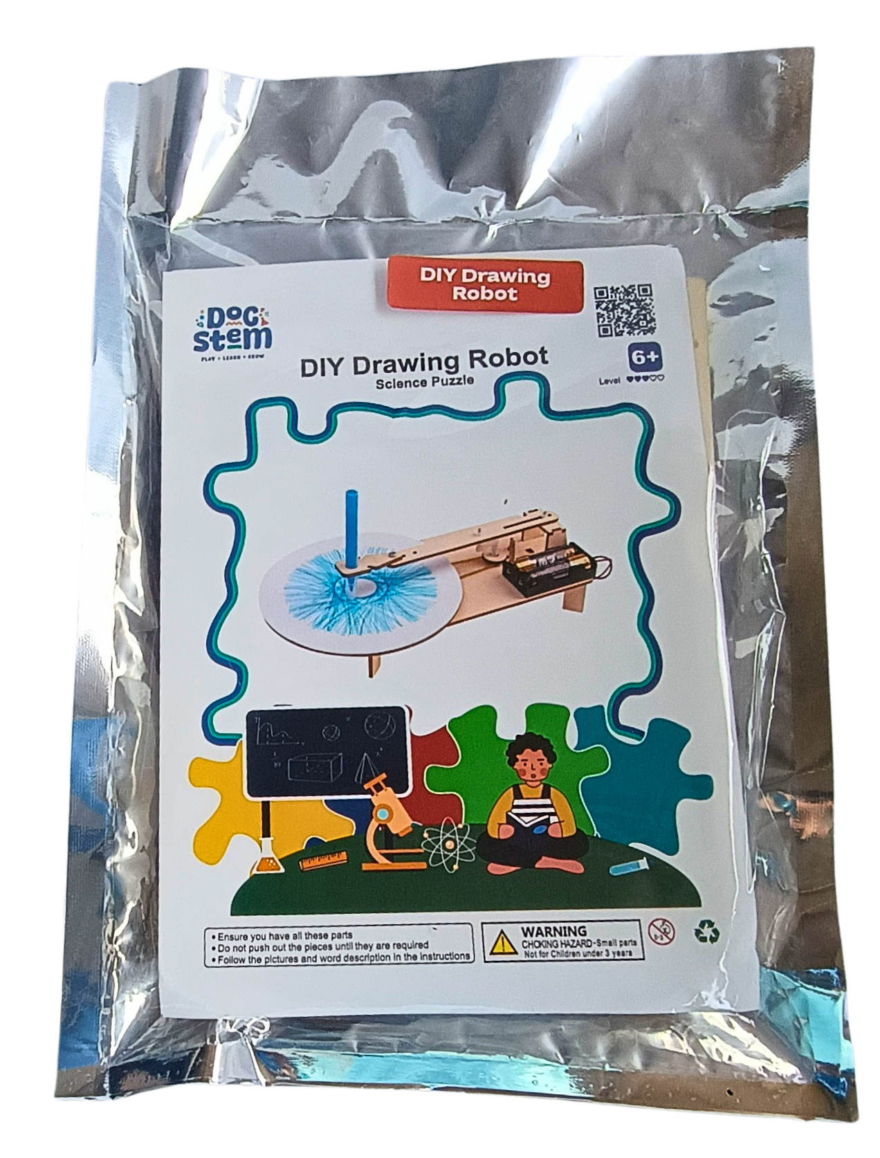 Drawing Robot - DIY Puzzle | STEM Education Kit | Wooden Puzzle Kit Educational Electronic Hobby Kit