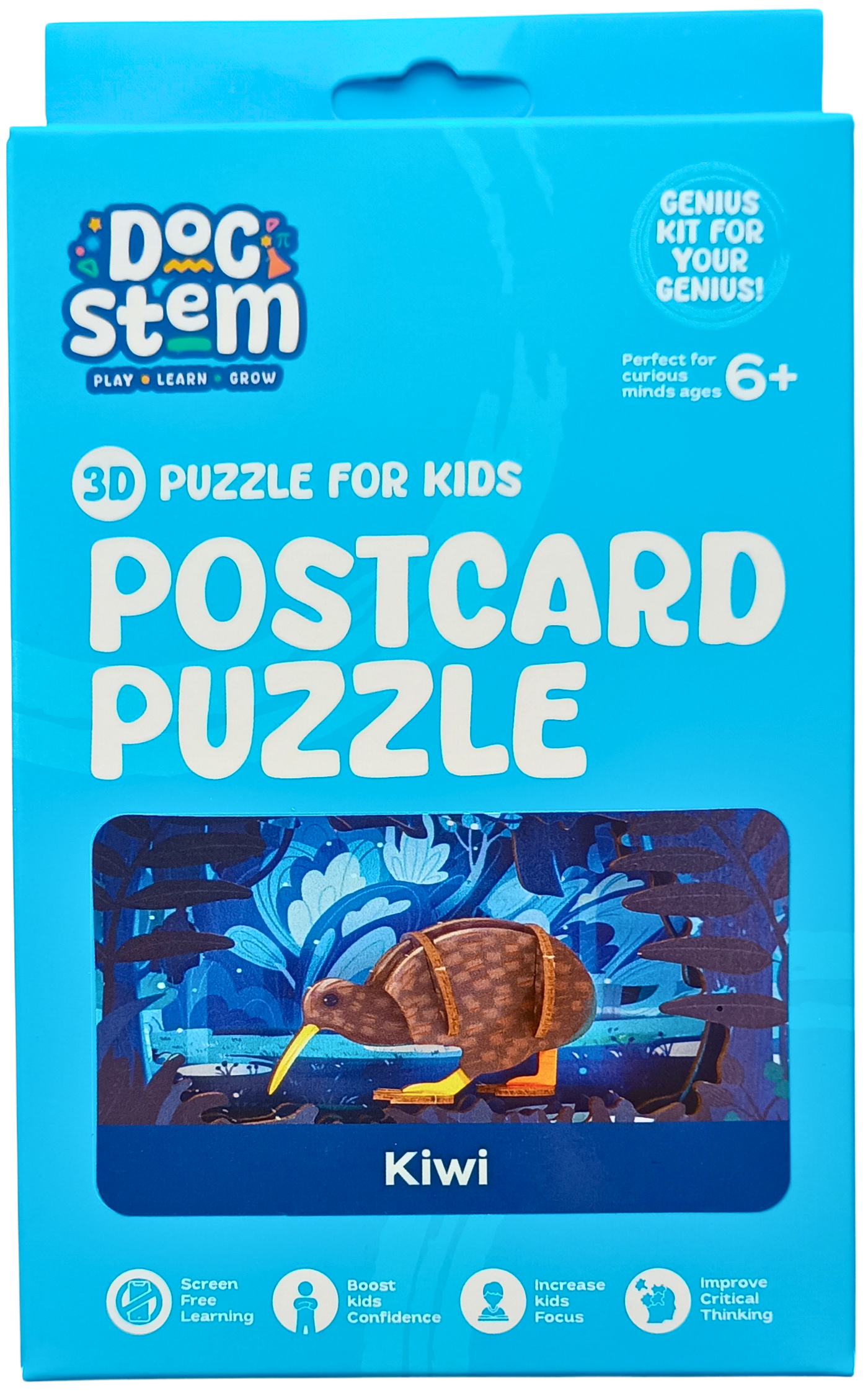 Kiwi – 3D Postcard Puzzle | STEM Education Kit | Wooden Puzzle Kit