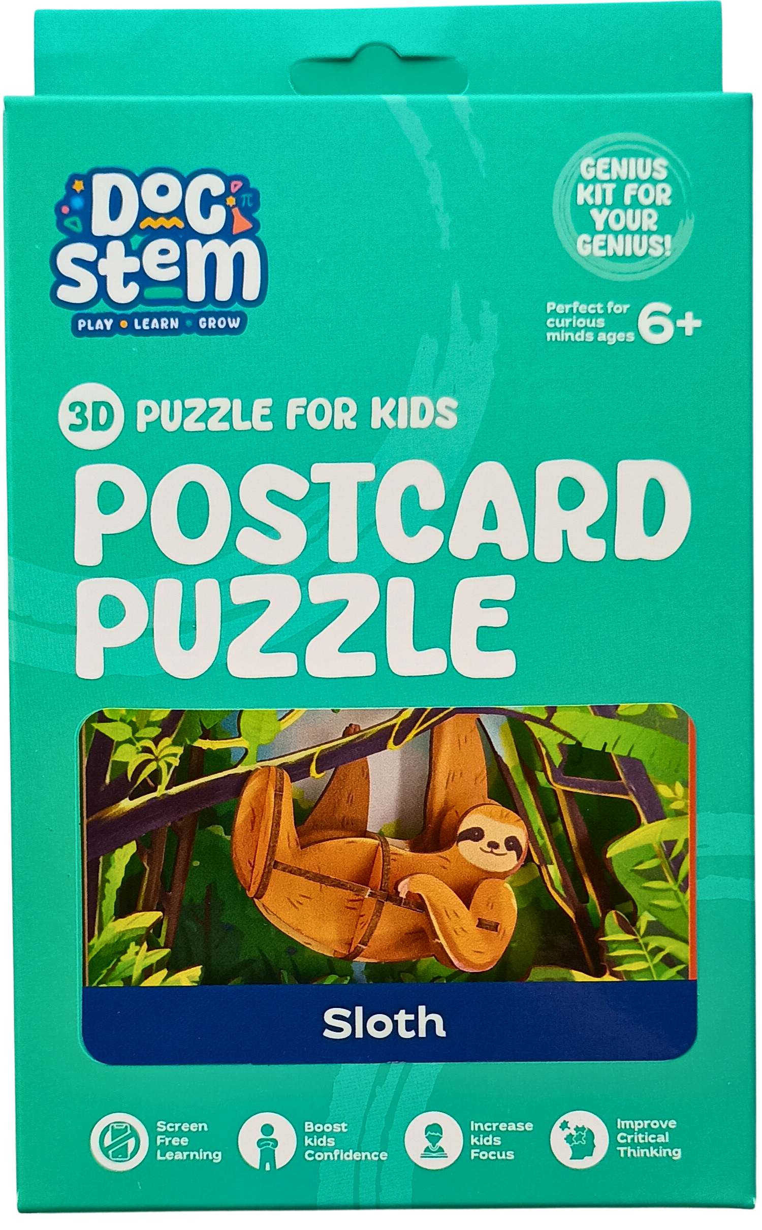 Sloth - 3D Postcard Puzzle | STEM Education Kit | Wooden Puzzle Kit