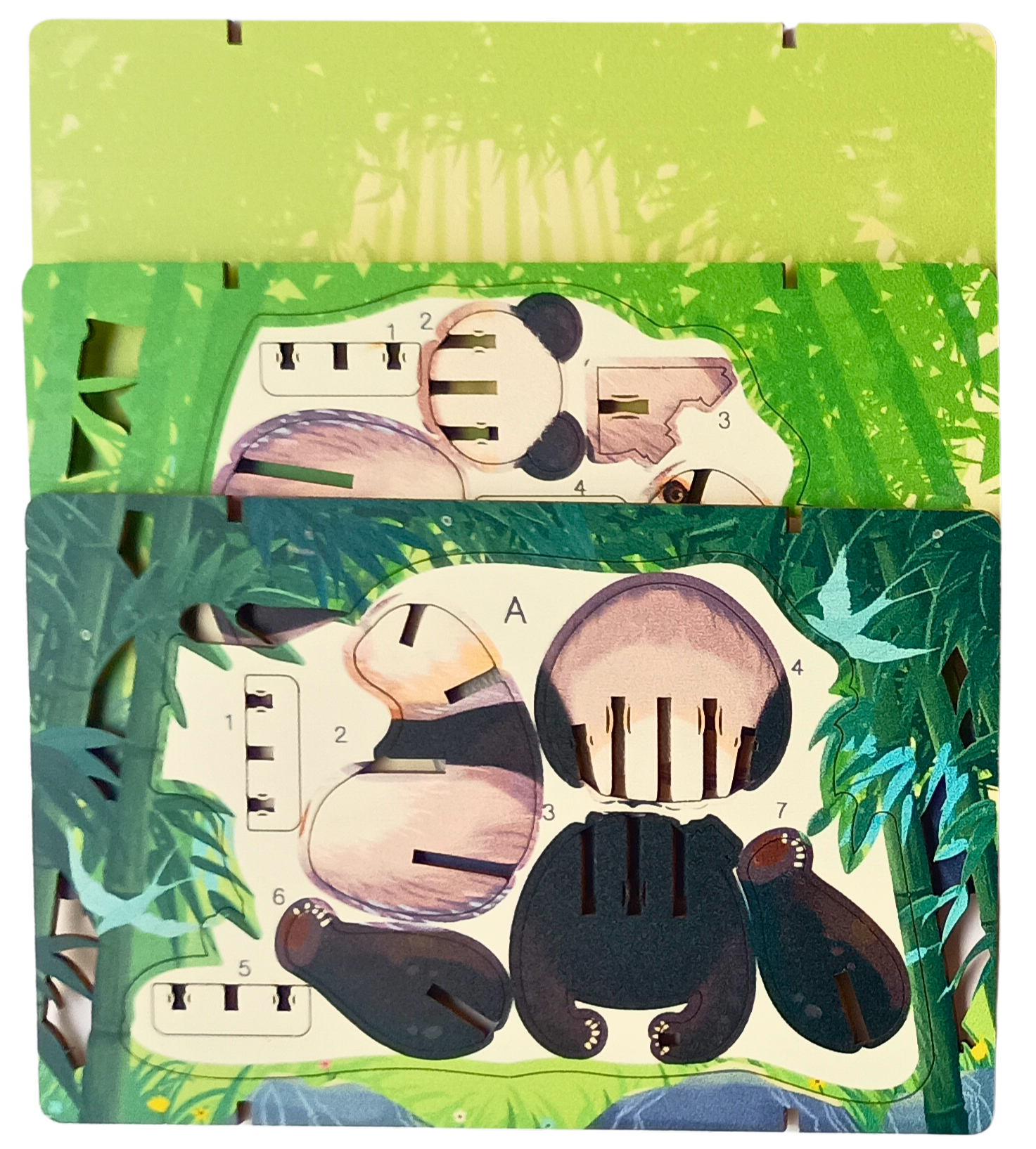 Panda - 3D Postcard Puzzle | STEM Education Kit | Wooden Puzzle Kit