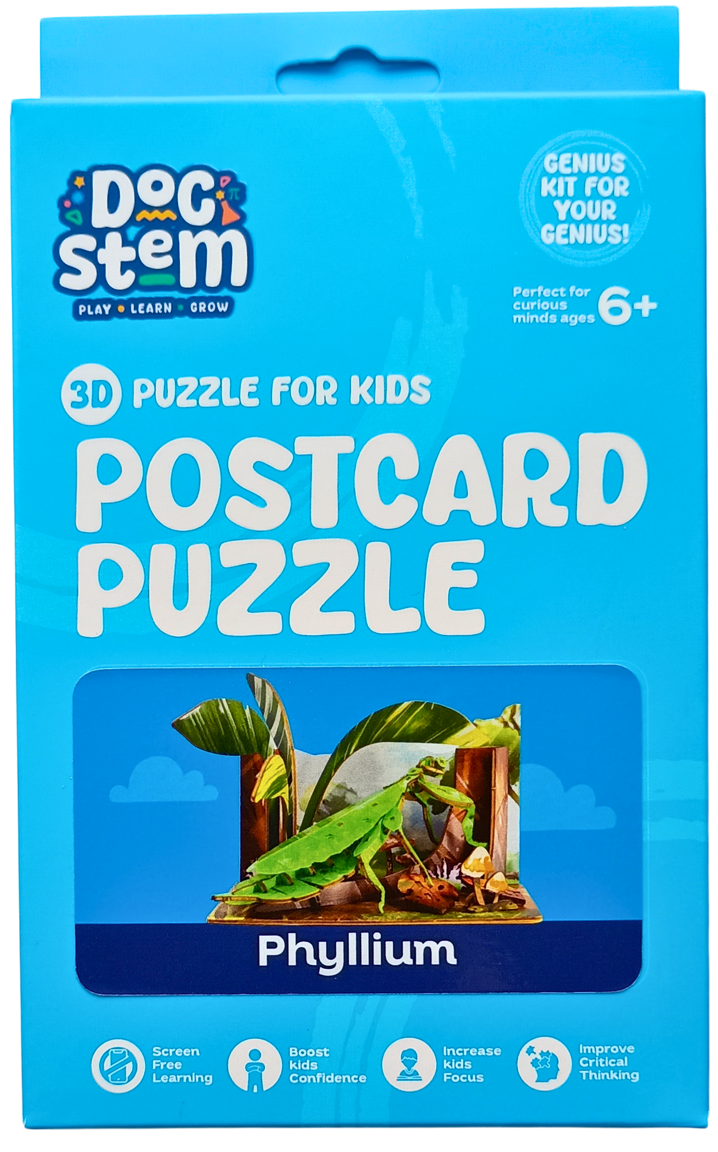 Phyllium – 3D Postcard Puzzle | STEM Education Kit | Wooden Puzzle Kit