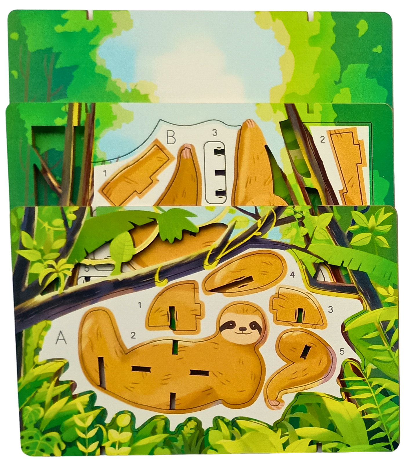 Sloth - 3D Postcard Puzzle | STEM Education Kit | Wooden Puzzle Kit