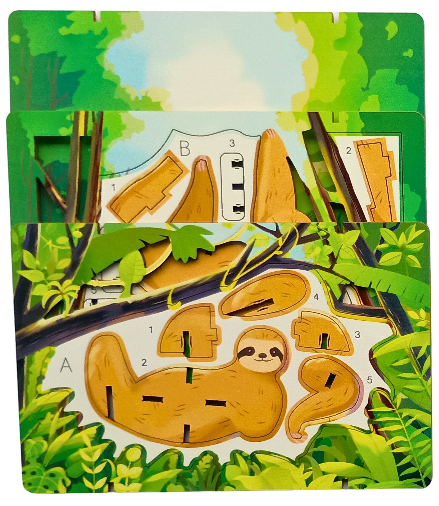 Sloth - 3D Postcard Puzzle | STEM Education Kit | Wooden Puzzle Kit