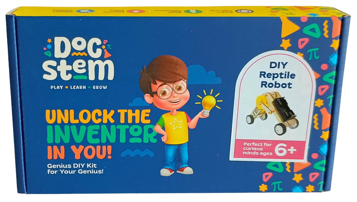 Reptile Robot - DIY Puzzle | STEM Education Kit | Wooden Puzzle Kit Educational Electronic Hobby Kit