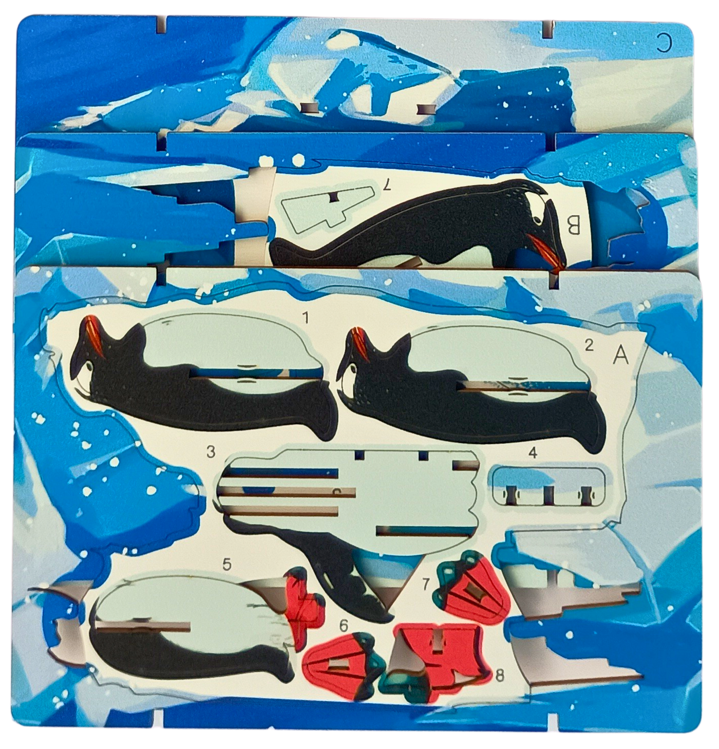 Penguin – 3D Postcard Puzzle | STEM Education Kit | Wooden Puzzle Kit